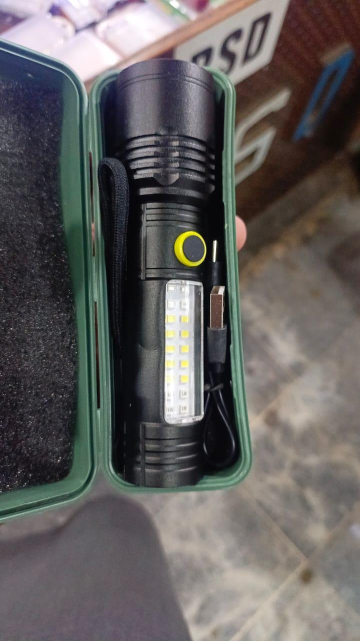 Rechargeable 20W Laser Torch Black Aluminum Camping Light